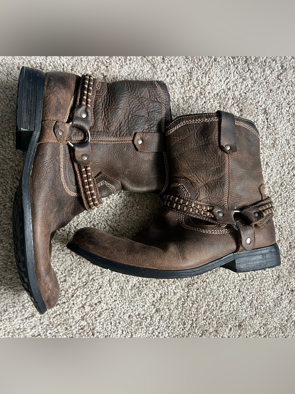 Bed Stu Brown Leather Men's Boots Size 10.5